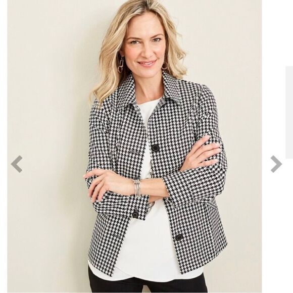 Chicos Houndstooth Stretch Jacket - Picture 1 of 14